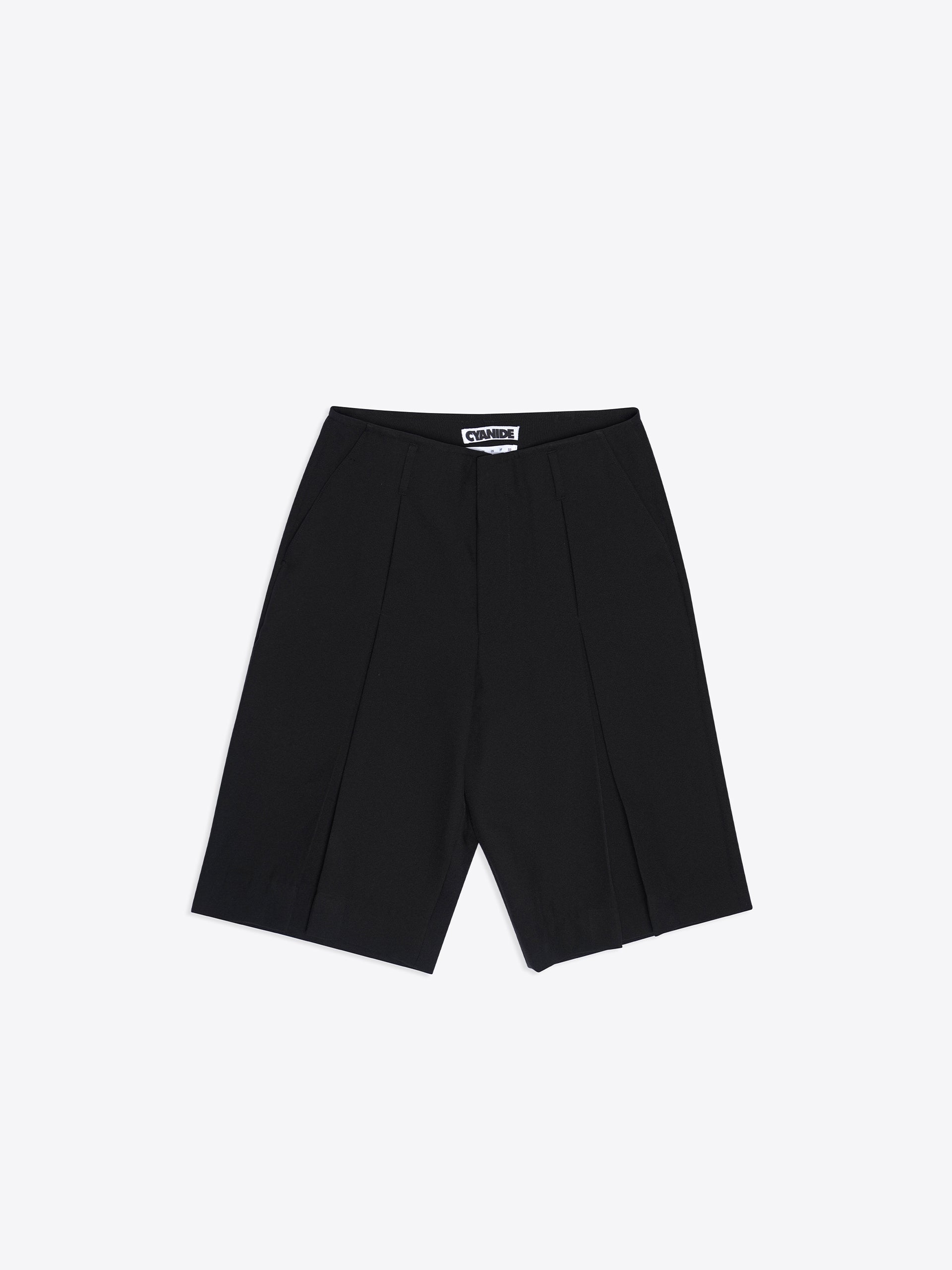 BLACK PLEATED SHORTS