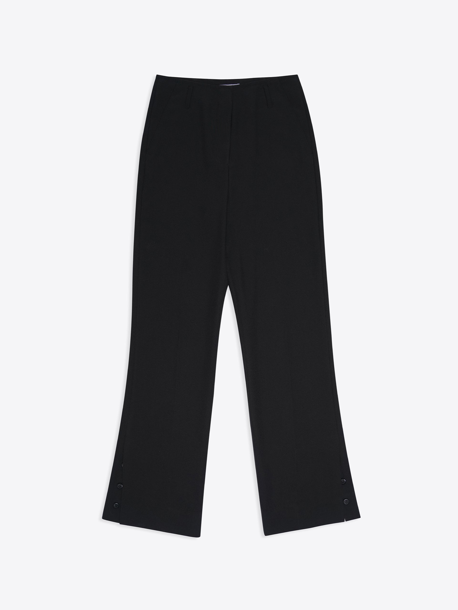 BLACK TAILORED TROUSERS WITH SLIT