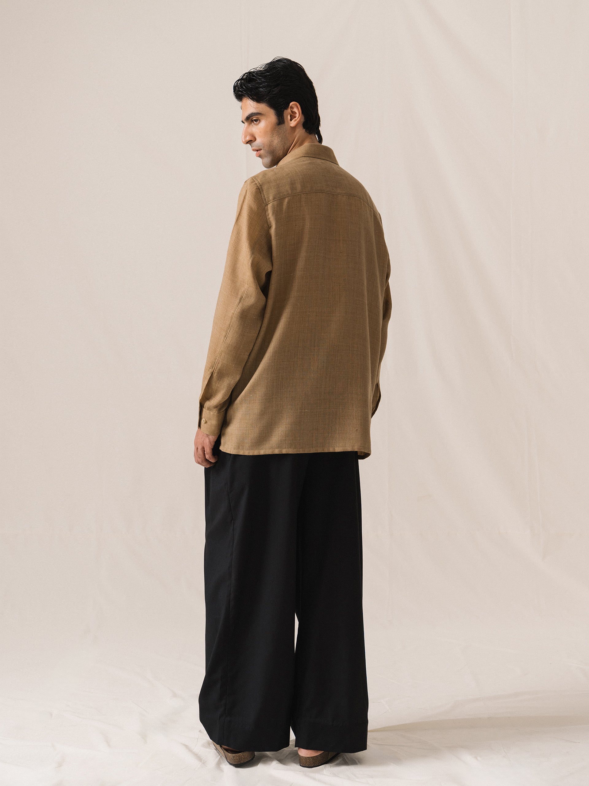 Black wool pants