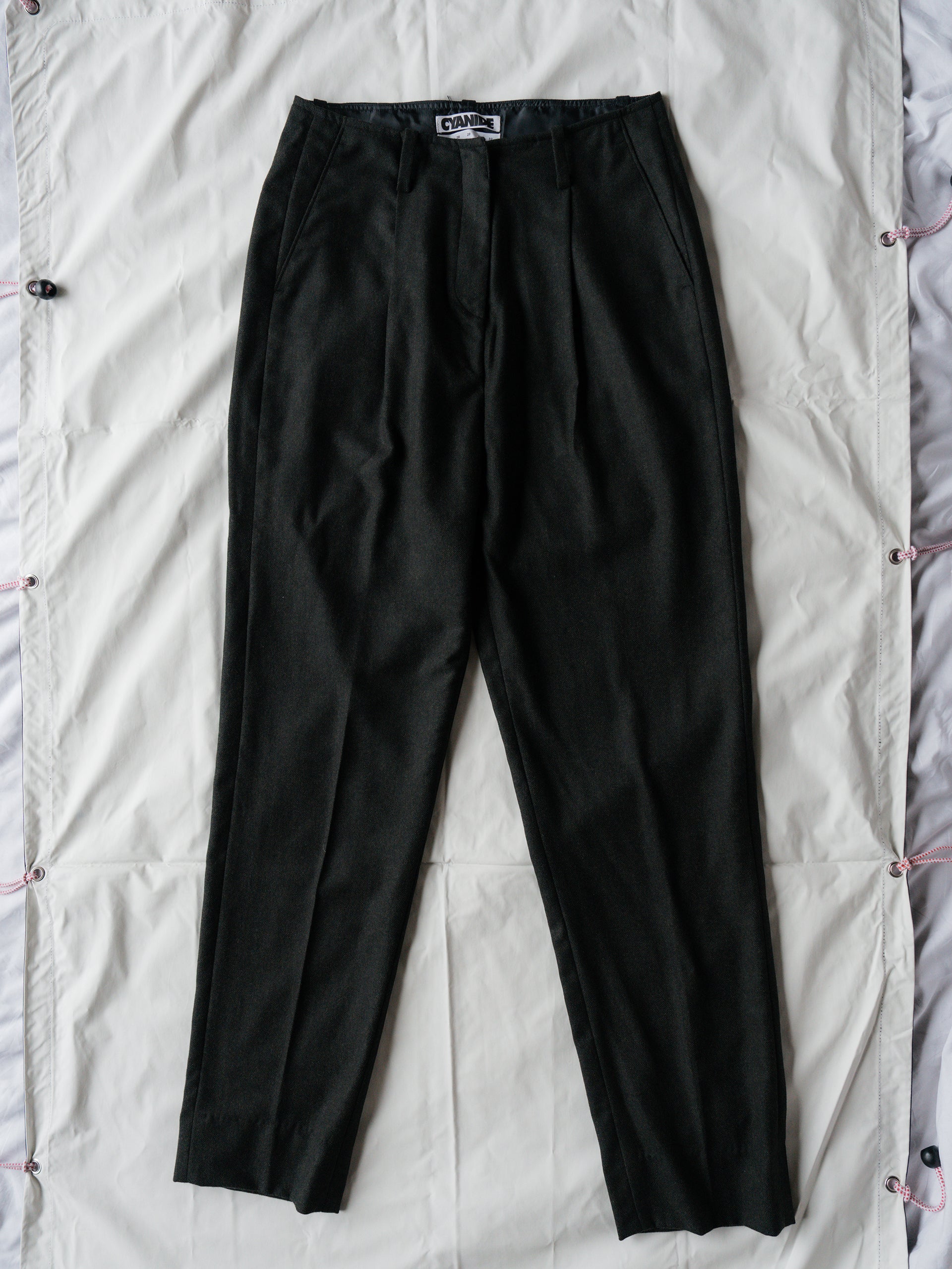 WOOL FLANNEL PANTS IN CHARCOAL